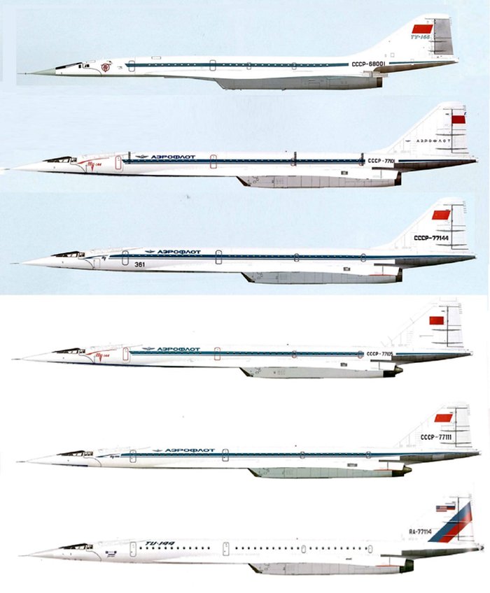 Модификации Ту-144