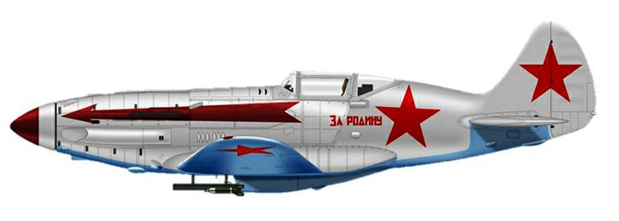 Боковик МиГ-3 в зимнем камуфляже с надписью «За Родину» и красной стрелой на борту из 34-го ИАП, базировавшегося во Внуково в декабре 1941 г.